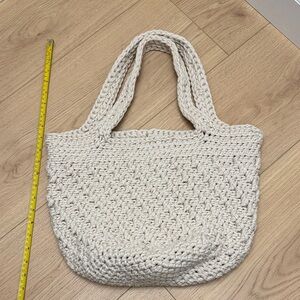 Handmade Crochet Tote Bag - Blanket Yarn Cream